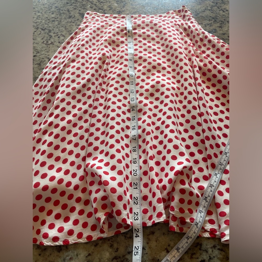 Women’s red and white a line Polka Dot Skirt size small - Picture 6 of 6